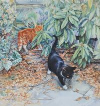 CHASING AUTUMN LEAVES by Lesley Fotherby at Ross's Online Art Auctions