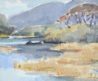REEDS BY THE LOUGH by Marjorie Henry RUA at Ross's Online Art Auctions