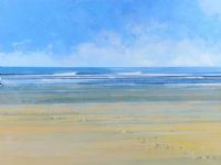 STONES ON NEWCASTLE BEACH by Denise Ferran RUA at Ross's Online Art Auctions