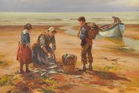 GUTTING THE FISH by Donal McNaughton at Ross's Online Art Auctions