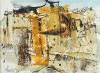 SPANISH BUILDINGS by Gino Hollander at Ross's Online Art Auctions