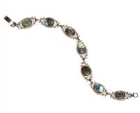 SILVER BRACELET SET WITH ABALONE SHELL at Ross's Online Art Auctions