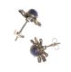 STERLING SILVER FLORAL STUD EARRINGS SET WITH LAPIS LAZULI at Ross's Online Art Auctions