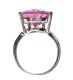 SILVER-TONE METAL DRESS RING SET WITH A PINK PEAR-CUT CRYSTAL at Ross's Online Art Auctions