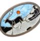 STERLING SILVER AND ENAMEL 'NORDIC' BROOCH at Ross's Online Art Auctions