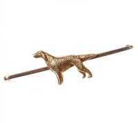 9CT GOLD BAR BROOCH IN A DOG DESIGN at Ross's Online Art Auctions