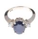 14CT WHITE GOLD SAPPHIRE AND DIAMOND THREE STONE RING at Ross's Online Art Auctions