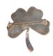 SILVER-TONE METAL FOUR-LEAF CLOVER BROOCH SET WITH ABALONE SHELL at Ross's Online Art Auctions