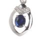 18CT WHITE GOLD SAPPHIRE AND DIAMOND PENDANT at Ross's Online Art Auctions