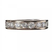 9CT WHITE GOLD AND DIAMOND HALF-ETERNITY RING at Ross's Online Art Auctions