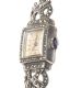 BUCHERER SILVER LADY'S WRIST WATCH SET WITH MARCASITE at Ross's Online Art Auctions