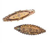 A DUO OF ENGRAVED ROLLED GOLD BAR BROOCHES at Ross's Online Art Auctions