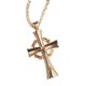 9CT GOLD CROSS SET WITH GARNET ON A 9CT GOLD ROPE LINK CHAIN at Ross's Online Art Auctions