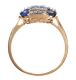 9CT GOLD SAPPHIRE AND DIAMOND CLUSTER RING IN THE SYTLE OF ART DECO at Ross's Online Art Auctions