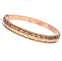 VICTORIAN 9CT ROSE GOLD ENGRAVED BANGLE at Ross's Online Art Auctions
