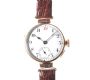 9CT GOLD CASED LADYS WRIST WATCH WITH BROWN LEATHER STRAP at Ross's Online Art Auctions