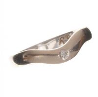 18CT WHITE GOLD AND DIAMOND WISHBONE RING at Ross's Online Art Auctions