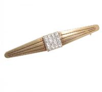 GOLD-PLATED AND CRYSTAL BAR BROOCH at Ross's Online Art Auctions