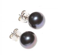 9CT WHITE GOLD AND PURPLE-GREY FRESHWATER PEARL STUD EARRINGS at Ross's Online Art Auctions