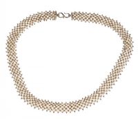 SILVER TEXTURED MESH NECKLACE at Ross's Online Art Auctions