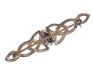 STERLING SILVER CELTIC WEAVE BAR BROOCH SET WITH AMETHYST at Ross's Online Art Auctions