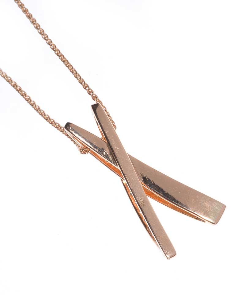 14CT ROSE GOLD CHAMPAGNE AND COLOURLESS DIAMOND-SET PENDANT ON A 9CT ROSE GOLD CHAIN at Ross's Online Art Auctions
