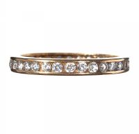 GOLD-TONE METAL AND CUBIC ZIRCONIA RING at Ross's Online Art Auctions