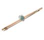 9CT ROSE GOLD BAR BROOCH SET WITH AQUAMARINE at Ross's Online Art Auctions