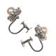 VINTAGE CIRO SILVER-TONE METAL EARRINGS SET WITH FAUX PEARLS AND CRYSTALS at Ross's Online Art Auctions