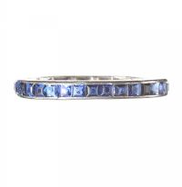 9CT WHITE GOLD AND SAPPHIRE ETERNITY RING at Ross's Online Art Auctions