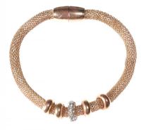 ROSE GOLD-TONE METAL AND CRYSTAL BRACELET IN THE STYLE OF FOPE at Ross's Online Art Auctions