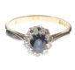 18CT GOLD SAPPHIRE AND DIAMOND CLUSTER RING at Ross's Online Art Auctions
