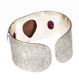 LARGE SILVER CUFF SET WITH RED JASPER AND AGATE at Ross's Online Art Auctions