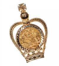 9CT GOLD CROWN PENDANT SET WITH AN 1881 SOVEREIGN COIN at Ross's Online Art Auctions
