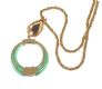 18CT GOLD JADE AND DIAMOND NECKLACE AND RING SUITE at Ross's Online Art Auctions