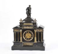 VICTORIAN SLATE MANTLE CLOCK at Ross's Online Art Auctions