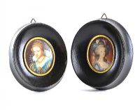 PAIR OF OVAL PAINTED MINIATURES at Ross's Online Art Auctions