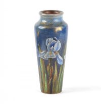 1920'S PAINTED WOODEN VASE at Ross's Online Art Auctions