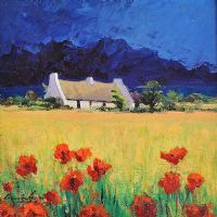 POPPIES IN CORN, CONNEMARA by William Cunningham at Ross's Online Art Auctions