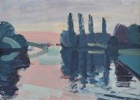 TREES BY THE WATER by Brian Ballard RUA at Ross's Online Art Auctions