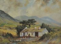 FARM COTTAGE, DONEGAL by William Cunningham at Ross's Online Art Auctions