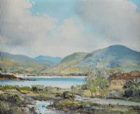 TREES BY THE LOUGH by Frank Fitzsimons at Ross's Online Art Auctions