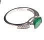 9CT WHITE GOLD EMERALD AND CUBIC ZIRCONIA RING at Ross's Online Art Auctions