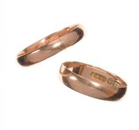DUO OF 9CT ROSE GOLD BANDS at Ross's Online Art Auctions