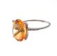 9CT WHITE GOLD CITRINE AND DIAMOND RING at Ross's Online Art Auctions