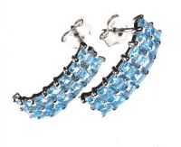 STERLING SILVER AND SWISS BLUE TOPAZ EARRINGS at Ross's Online Art Auctions