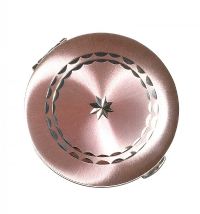 STERLING SILVER LADY'S POWDER COMPACT WITH ROSE GOLD GILT LID at Ross's Online Art Auctions
