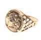 9CT GOLD SIGNET RING SET WITH A ST. GEORGE MEDAL at Ross's Online Art Auctions