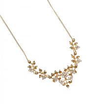 18CT GOLD AND DIAMOND FLORAL CLUSTER NECKLACE at Ross's Online Art Auctions