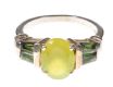 STERLING SILVER MALI OPAL, GREEN TOURMALINE AND ZIRCON DRESS RING at Ross's Online Art Auctions